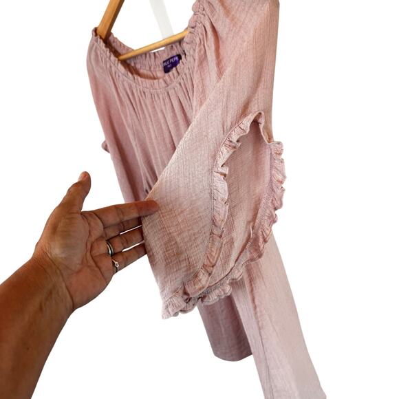 EMILIO PEPE Italy Dusty Rose Pink On or Off Shoulder Blouse Top Sz L - Picture 4 of 11